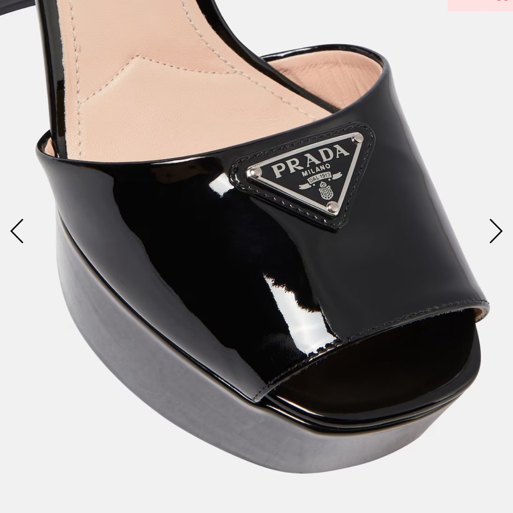 Prada Glossy Black Platform Heels - Picture 2 of 7